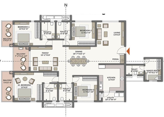 Featured Image of The Prestige City Bidadi 4 BHK Floor Plan